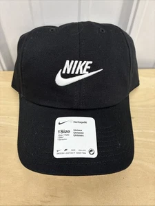Nike Herren Futura Heritage 86 verstellbarer Riemen schwarz weiß Mütze 913011 010 1 Größe - Bild 1 von 7