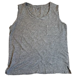 Madewell Grey Heathered Cotton Chest Pocket Muscle Tank Size Small - Picture 1 of 6