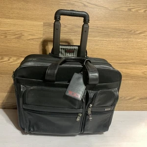 Tumi Leder 2-Rollen erweiterbare Leder Laptop Aktentasche #96003D4 schwarz - Bild 1 von 18