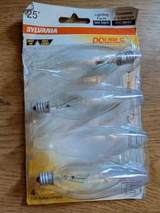 SYLVANIA 25B10C/DL/BL/4PK 120V B10 Decor Torpedo Light Bulb - Picture 1 of 2