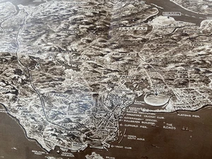 SINGAPORE  1938 ARTISTS AERIAL PICTORIAL MAP  SUPER CENTRE PAGE  ex ILLUS NEWS - Picture 1 of 18