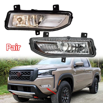 Front Fog Lights For 2022-2024 Nissan Frontier Front Bumper Lamps Clear Glossy - Image 1 of 4
