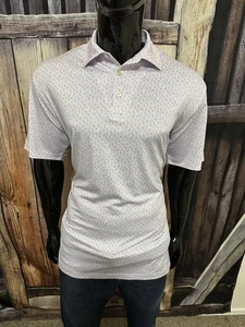 Polo Peter Millar SS rosa bianca e azzurra taglia media "Cocktails" - Foto 1 di 5