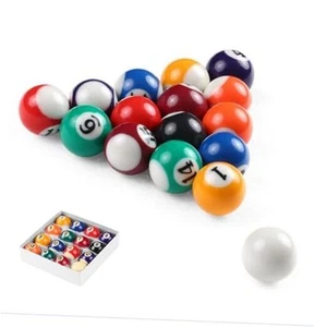 16Pcs Small Tabletop Pool Table Balls, Small Pool Cue Balls Full Set, Indoor - Picture 1 of 8