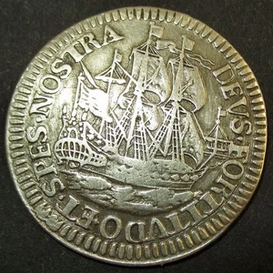 Certificate of Authenticity Silver 1678 Colonial New York Ship Shilling 3 masted - Picture 1 of 3