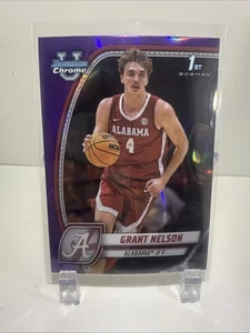 2025 Topps Chrome Bowman U Grant Nelson Purple Lava - Picture 1 of 7