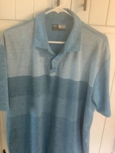 CALLAWAY Opti-Dri Blue micro check polo shirt~Men's Size XL~short sleeves~golf~ - Picture 1 of 3