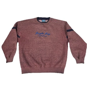 Felpa girocollo vintage anni 90 Bugle ragazzo pullover rosso uomo manica media lunga - Foto 1 di 11