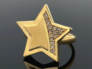 SCHMUCKJAGD RING GR.18 (CA.56) AUS 925/- SILBER GELBGOLDPLATTIERT MIT DIAMANTEN - Bild 1 von 3