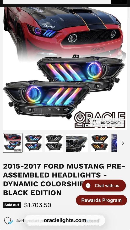 Faros preensamblados Oracle Lighting ColorSHIFT para Ford Mustang 2015-2017 Foto 1 de 4