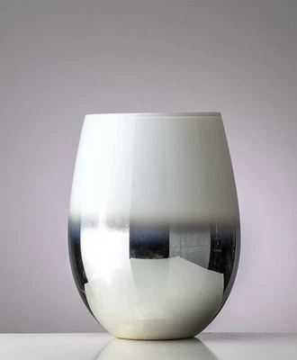 EVOCA WHITE SILVER OMBRE Stemless Wine Glass / candle Jar Candle Making Set Of 6 - Image 1 of 2