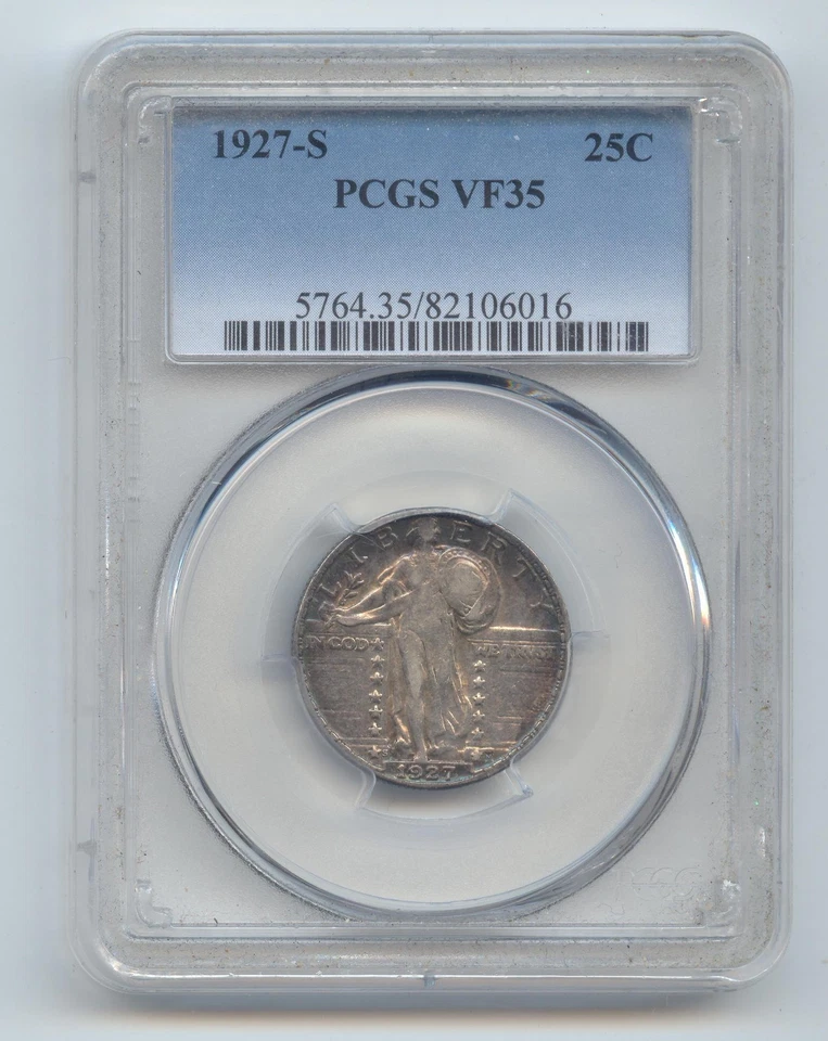 1927-S Standing Liberty Quarter, PCGS VF-35, Key Date - Image 1 of 2
