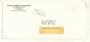 1986 ATTEMPTED NOT KNOW - Return to Sender Finger - Modern Postal History - Picture 1 of 3