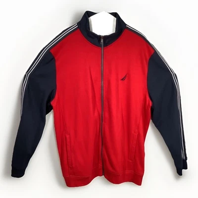 Chaqueta Nautica XXL Cremallera Completa Rojo Azul Bloques de Color Ropa Activa Informal Foto 1 de 3