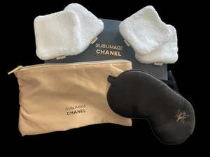 New W/ Box Chanel Sublimage GWP Spa Gift Set W/ Satin Eye Mask, Pouch & Towels - Picture 1 of 13