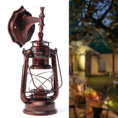 Lámpara linterna rústica antigua vintage retro E27 aplique de pared lámpara exterior Foto 1 de 4