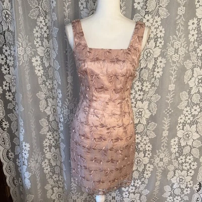 Vestido Dardo De Colección Hugo Buscati Rosa Polvoriento Bordado Superpuesto Talla 4/S Foto 1 de 4