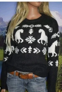 Sundance Sweater With Ivory Horse Design Size S - Picture 1 of 5