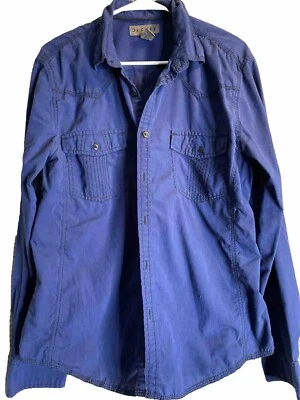 Decree Men’s Size Large Long Sleeve Button Up Shirt Western Cowboy Navy 3702 - Image 1 of 4