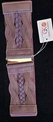 Cinturón ancho elástico café GRACE KARIN para mujer cinturón elástico vintage talla PEQUEÑO NUEVO CON ETIQUETAS Foto 1 de 3