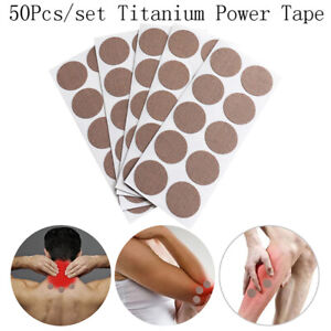 50Pcs Titanium Power Kinesiology Tape Titanium Discs Muscles Pain Cure Elast QH