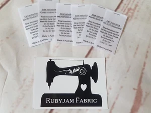100 pack white Poly Elastane SWIM KNIT satin care labels sew-in Rubyjam - Picture 1 of 1