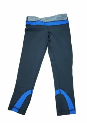 Lululemon Running Athletic Leggings Cropped Pants Women's Size 4 Black  - Image 1 of 4