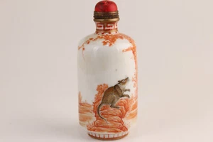 chinese jingdezhen porcelain 100% hand painting mouse snuff bottle - Picture 1 of 8