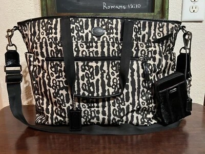 Bolso grande de pañales de nailon con estampado de ocelote COACH Gateway ESTILO # F31982  Foto 1 de 4
