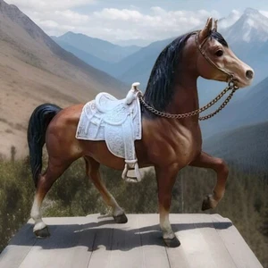Vintage Breyer Western Prancing Horse #114 Cheyenne Bay with Rein & Saddle - Picture 1 of 14