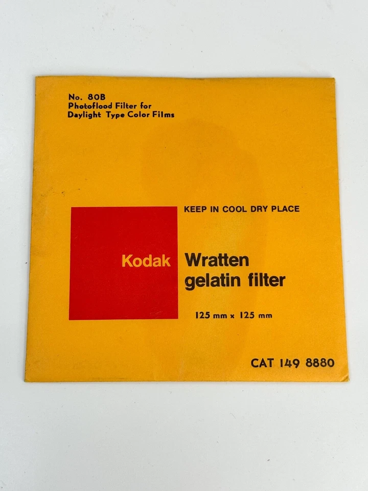 Kodak Wratten 80B Gelatin Filter 149-8880  125x125mm 5x5" Square - NEW Sealed - Image 1 of 4