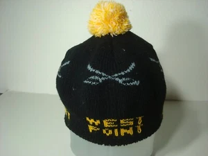 Vintage West Point Army Knit Pom Pom Yellow Black Beanie Hat - Picture 1 of 7