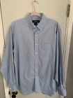Brooks Brothers Country Club Men Oxford Shirt Supima Cotton Large Blue Button