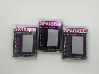 Pack of 3 Mary Kate and Ashley Silver Sparkle on the Go Makeup Sheets - Image 1 of 3
