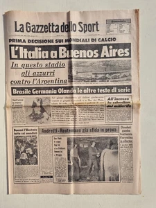 GAZZETTA DELLO SPORT 13 GENNAIO 1978 SORTEGGIO MONDIALI ARGENTINA 78 - Foto 1 di 1
