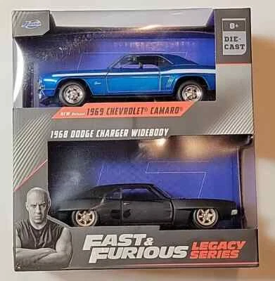Jada, Fast and Furious, 1969 Camaro & 1968 Charger Widebody, 1:32, 1/32 Model. - Image 1 of 4