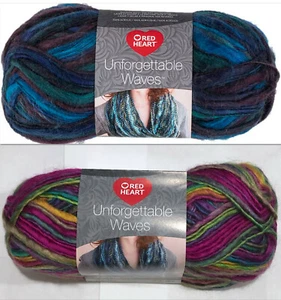 3 Skein Lot of Red Heart Unforgettable Waves 100g Yarn Color Choice - Picture 1 of 3