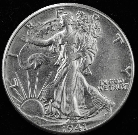 1941-p Walking Liberty Half.   BU.  (Inventory A) Cover