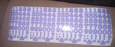 Creative Memories Número Pegatinas Morado Claro Lavanda Lote de 4 Hojas Foto 1 de 4