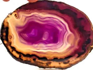 Large Purple Geode Slice Agate Slab Stone Dyed Translucent 7in X 5in - Picture 1 of 6