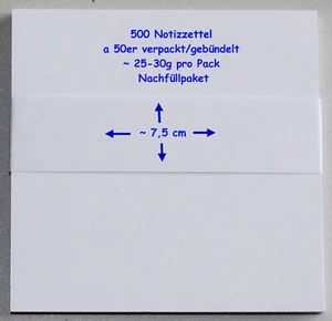 500 Notizzettel a 50er verpackt ~ 25-30g pro Pack Papier Loseblatt Nachfüllpaket - Bild 1 von 8