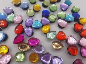 PIN CLIPS STICKER für CLOGS STRAß Glitzerpin ANSTECKER Herz Tropfen Rund - Bild 1 von 12