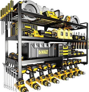 Großer Elektrowerkzeug Organizer Wandhalterung, 4 Schichten Schwerlast Metall Lasten 400 Pfund, Pow - Bild 1 von 6