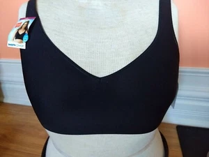 Hanes BH Wirefree Wide SmoothTec Band ComfortFlex Fit Medium Schwarz Neu mit Etikett - Bild 1 von 7