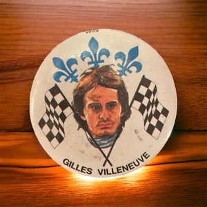 1970'S EARLY 1980'S GILLES VILLENEUVE AUTO RACING PIN PINBACK BUTTON FORMULA 1 - Picture 1 of 4
