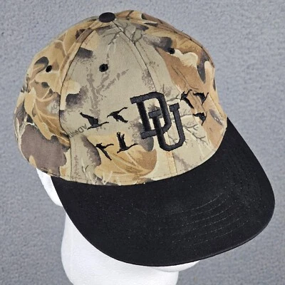 Ducks Unlimited Camo Truckers Hat Cap DU Black Brim Adjustable Strapback Vintage - Image 1 of 4