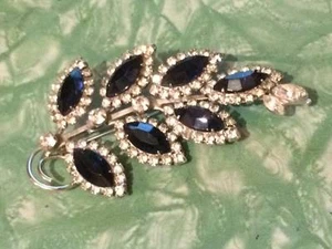 1950's Vintage signed Jay Kel Originals blue sapphire rhinestone brooch - Bild 1 von 7