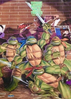 Vintage 1989 TMNT Teenage Mutant Ninja Turtles The Movie Poster Original 16x20 - Image 1 of 4