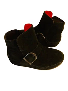 FITFLOP DASH Black Suede Leather Ankle Boots Booties US 5 EUC - Picture 1 of 10