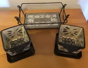 Temp-Tations by Tara Old World-Black 10oz Baking Dishes w/ Lids, Rack, & Plate - Picture 1 of 5